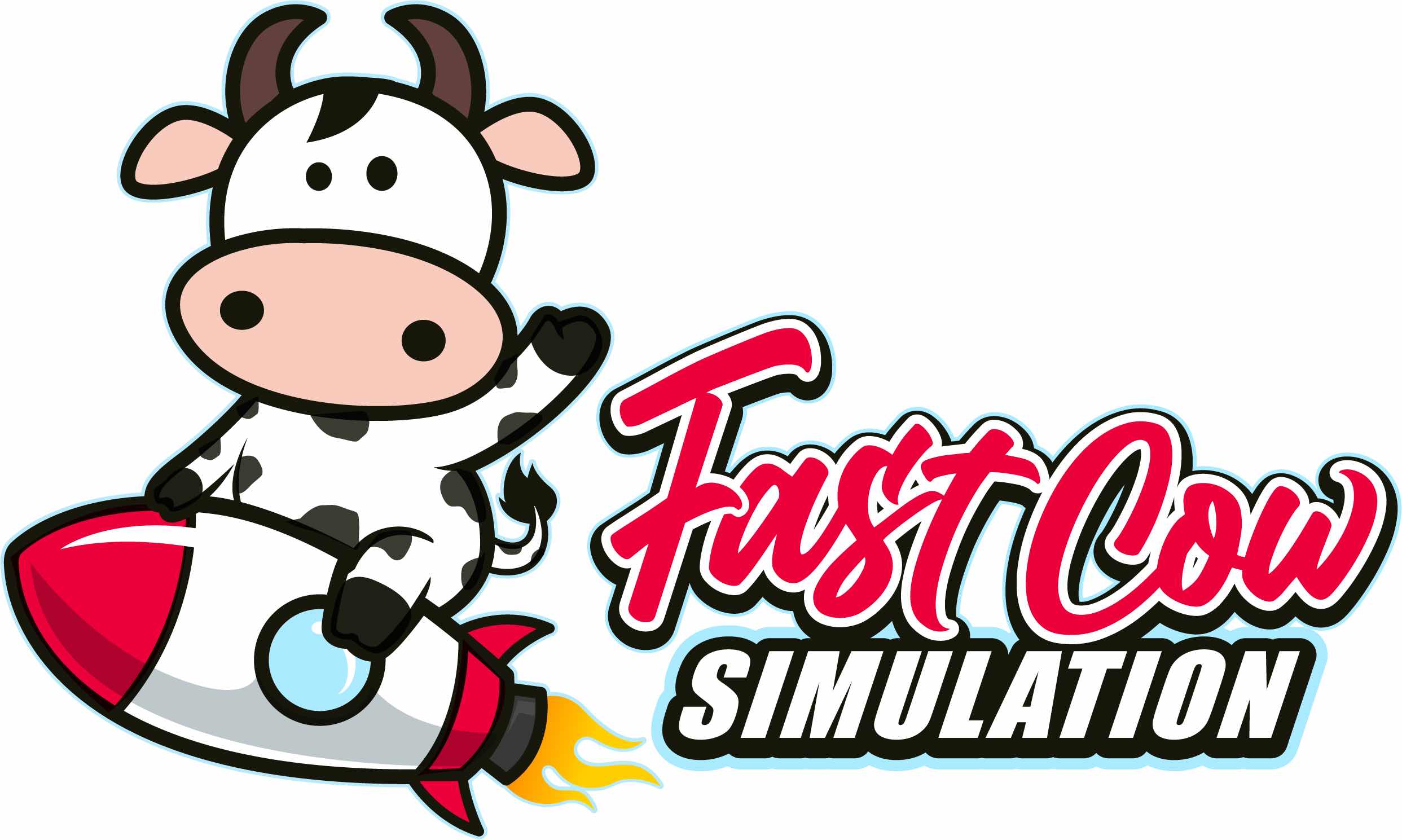 FastCow Simulation cow and rocket logo